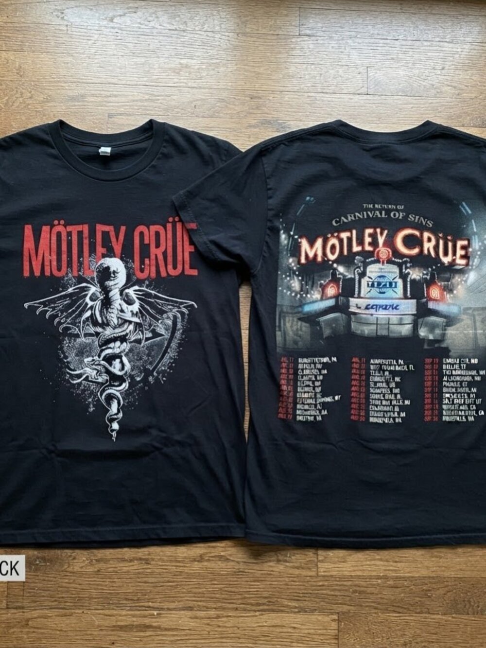 Motley Crue Return of the Carnival of Sins Tour 2026 Double Sided T-Shirt